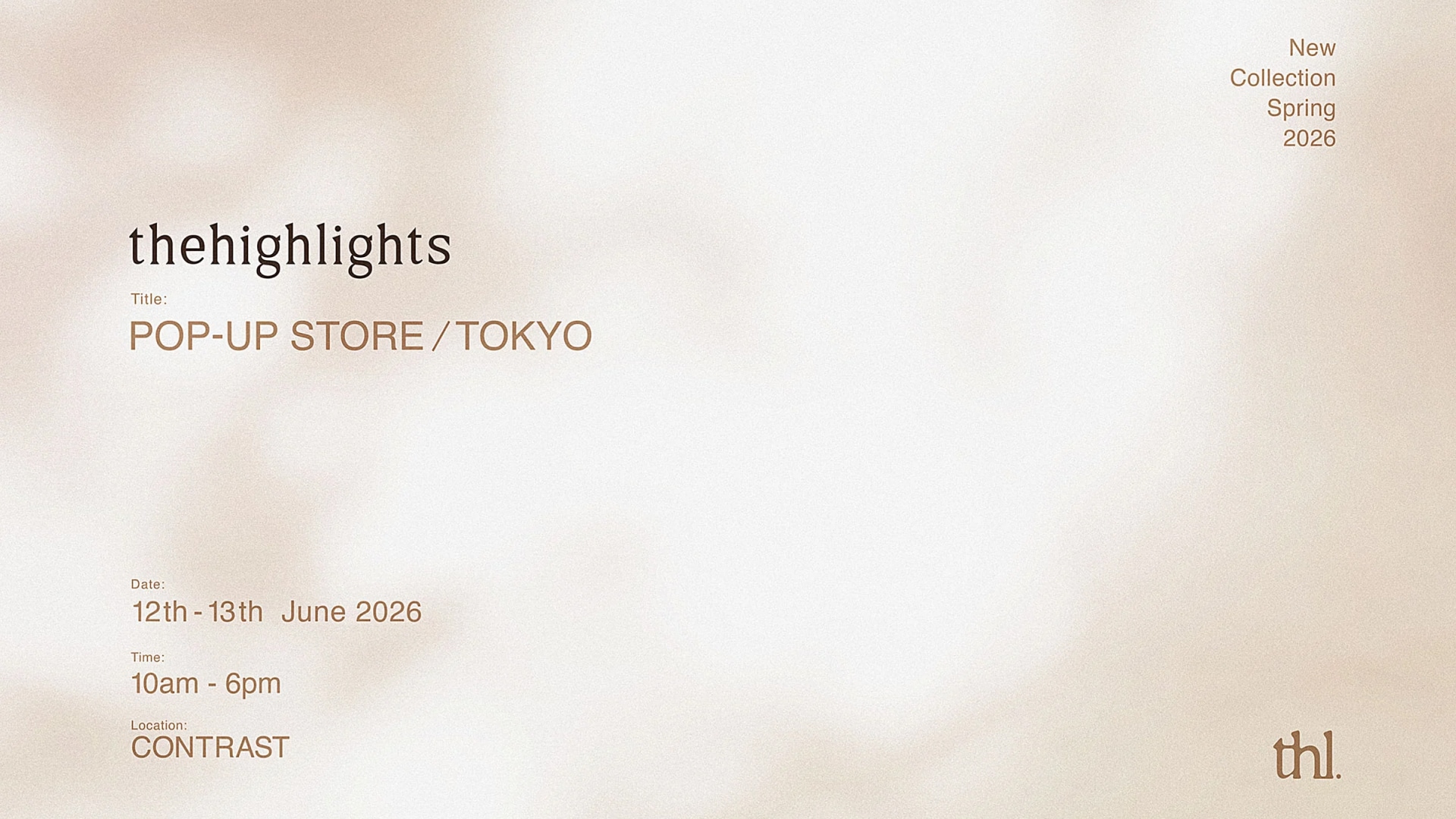 thehighlightsの2日間限定POPUPをCONTRASTで開催